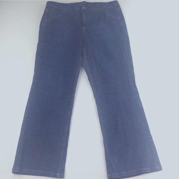 Gloria Vanderbilt Women Plus Sz 20W Stretch Straight Cut Blue Made in Jordan - Picture 1 of 7